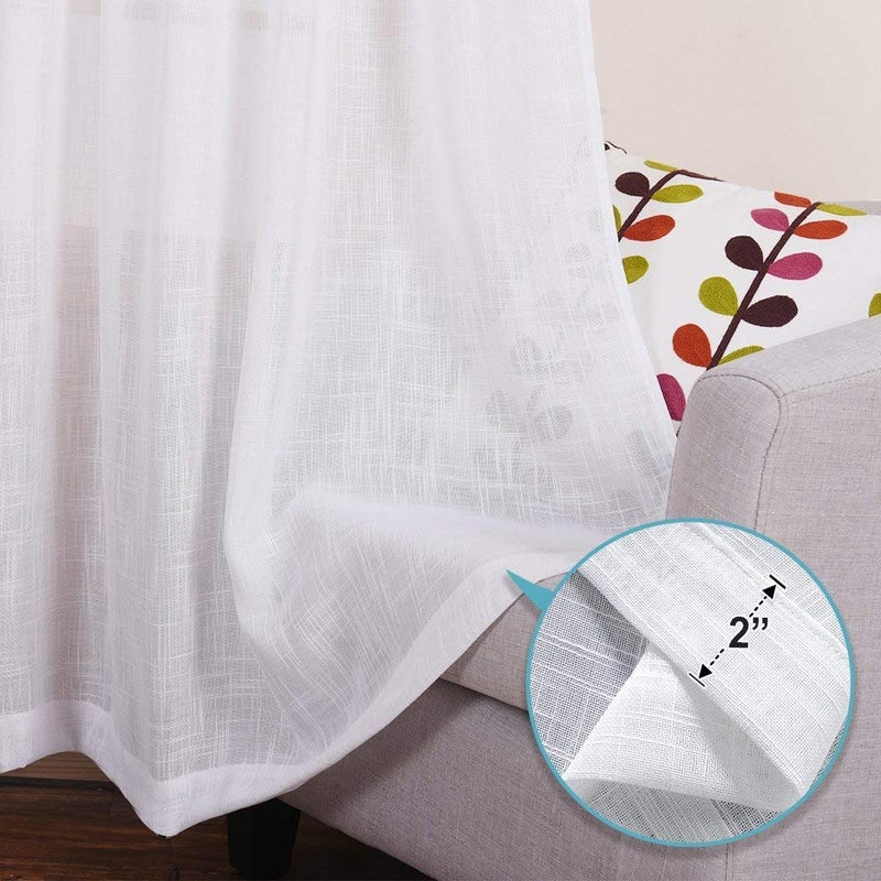 cozy night Cozynight Sheer White Tier Curtains 24 Inch Length, Small Window Curtains Treatment for Kitchen/Bathroom/Living Room/Cafe/Basement, Short Voile Curtain Tiers 36in x 24in, Rod Pocket, 2 PCS - Image 5